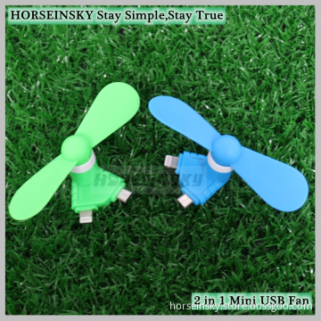 2 in 1 for iPhone Android Fan Micro USB Mobile Phone Fan Portable Mini Fan